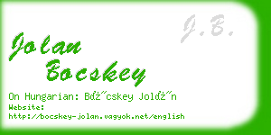 jolan bocskey business card